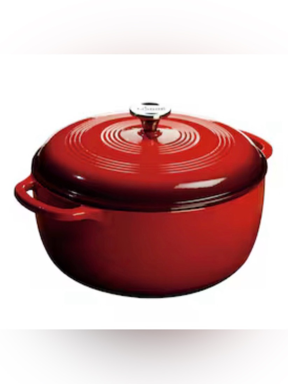 ❤️ Lodge 4.5 Qt Enameled Cast Iron Dutch Oven Island Spice Red w/ Lid Used 2X ❤️